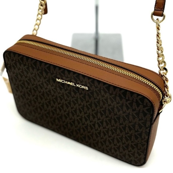 Michael Kors Large EW Crossbody Bag & Large Double Zip Wallet Brown - Picture 6 of 13